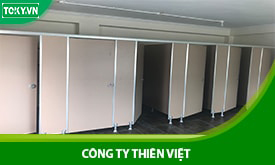 Hoàn thiện thi công vách ngăn vệ sinh cho công ty Thiên Việt
