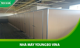 Lắp đặt vách ngăn vệ sinh cho nhà máy YOUNGBO VINA