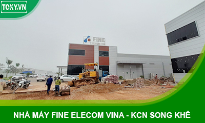 Thi công vách ngăn vệ sinh compact nhà máy Fine Elecom Vina