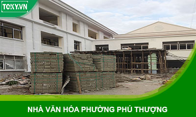 Hoàn thiện vách ngăn vệ sinh cho nhà văn hóa Phường Phú Thượng