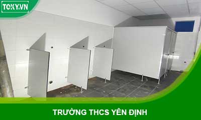 150m2 vách ngăn vệ sinh compact cho trường THCS Yên Định