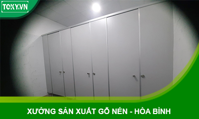 Lắp đặt vách ngăn vệ sinh cho xưởng sản xuất gỗ nén tại Hòa Bình