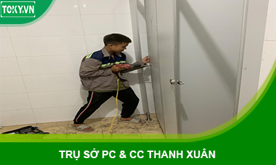 Vách ngăn vệ sinh compact tại trụ sở PCCC Thanh Xuân