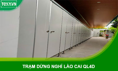 Hoàn thiện vách ngăn vệ sinh tại trạm dừng nghỉ Lào Cai