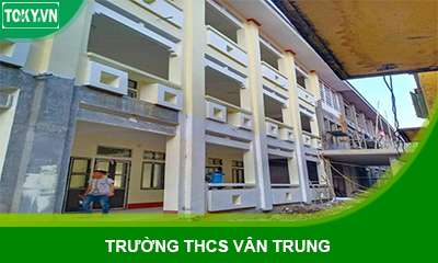 Vách vệ sinh compact chịu nước trường THCS Vân Trung