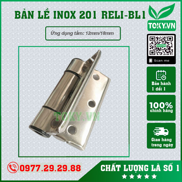 Bản lề 6 lỗ inox 201 không phân biệt