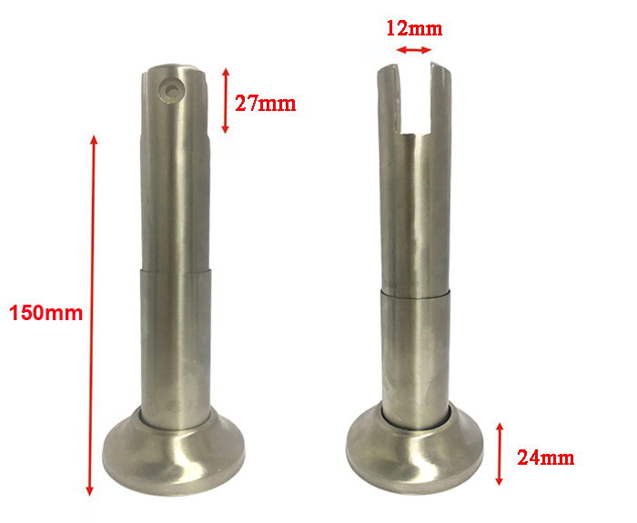 Size of Solid 304 Stainless Steel Leg Accessories