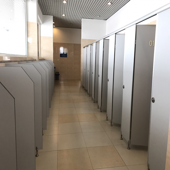 Compact toilet partitions