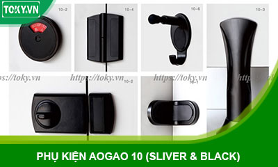 Bộ phụ kiện aogao series 10 vách ngăn vệ sinh (Sliver & Black)