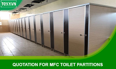 Quotation for mfc toilet partitions (panels, accessories, finishing)