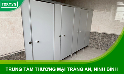 Thi công vách ngăn vệ sinh compact Trung tâm thương mại Tràng An