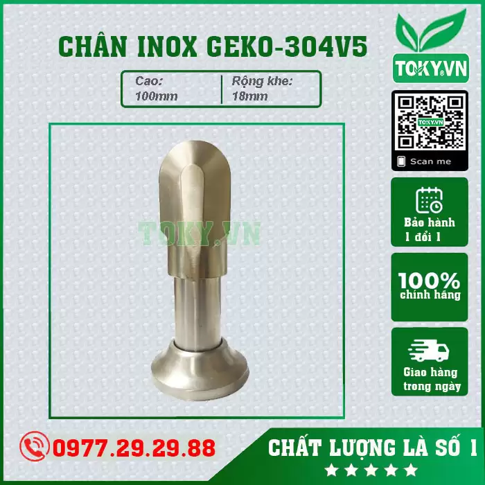 Chân GEKO- 304V5 cao 100mm (khe 18mm)