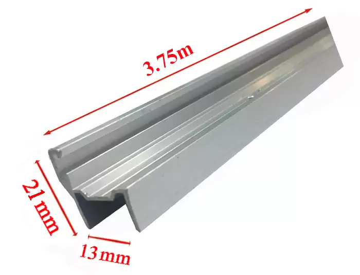 Nhôm hèm vách vệ sinh khe 12mm 2 Nhôm hèm vách ngăn vệ sinh 12mm