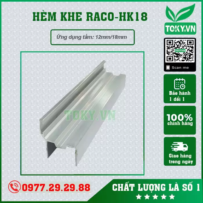 Nhôm hèm vách vệ sinh khe 18mm