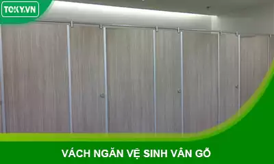Vách ngăn vệ sinh compact màu vân gỗ chính hãng giá cực tốt