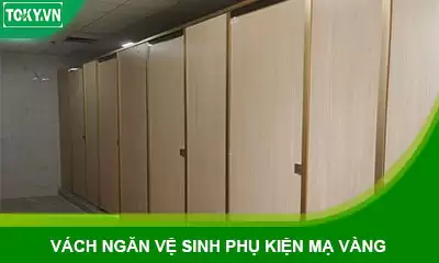 Đẳng cấp với vách ngăn vệ sinh compact phụ kiện mạ vàng