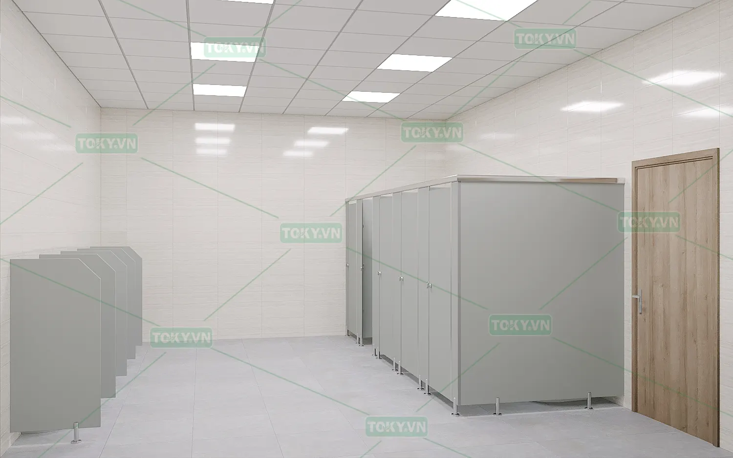 Thiết kế vách ngăn vệ sinh miễn phí theo yêu cầu 2 3D Vách compact màu 1006