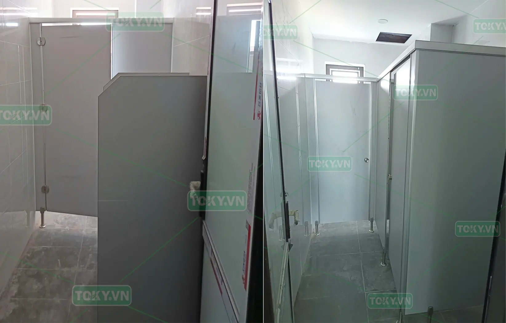 TOKY hoàn thiện vách ngăn vệ sinh Trụ sở Ngân hàng VietinBank – Chi nhánh Bắc Thăng Long