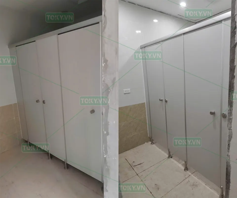 Dự án vách ngăn vệ sinh Compact HPL cho Nhà hàng Steak Way