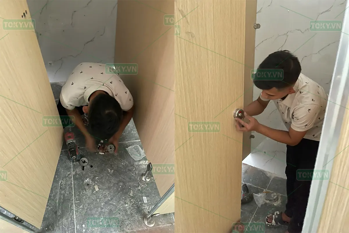 Hoàn thiện vách ngăn vệ sinh cho Trường Học viện Bưu chính Viễn thông