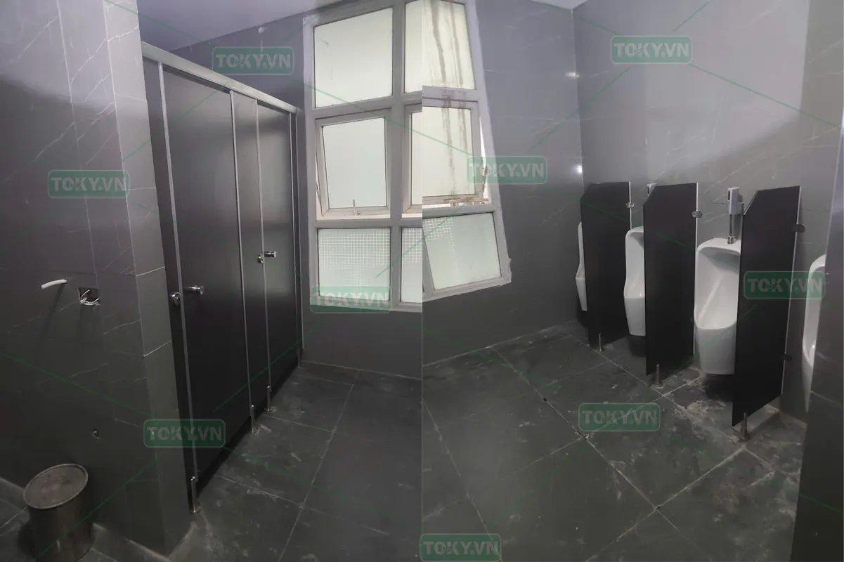 Hoàn thiện 120m2 vách ngăn vệ sinh Chi nhánh Vietinbank 27 Lê Văn Lương