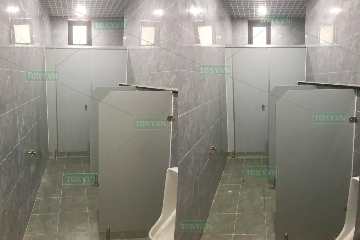 TOKY hoàn thiện vách ngăn vệ sinh cho Đảng ủy Phường Phú Thượng
