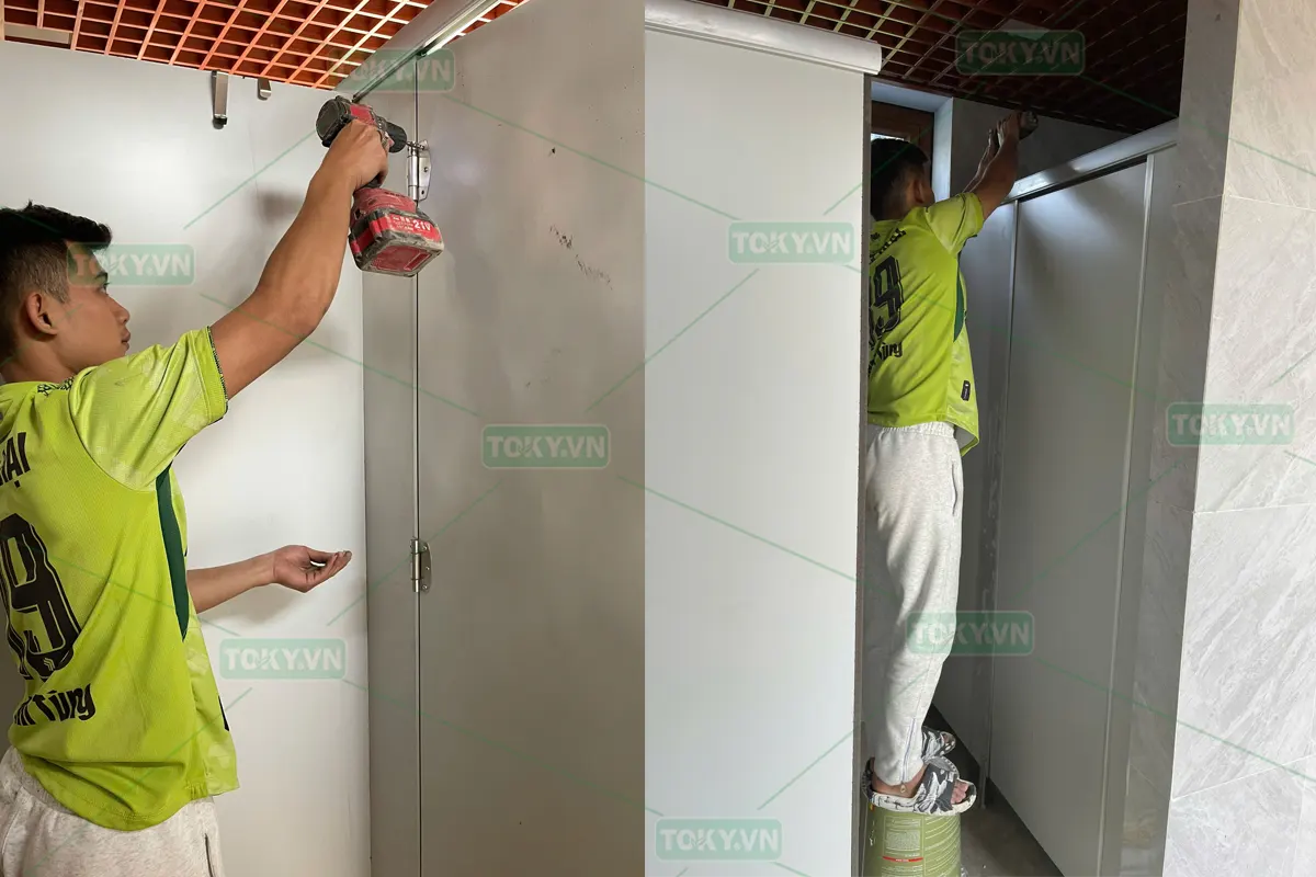 TOKY lắp đặt vách ngăn vệ sinh cho Chùa làng Đại Cát
