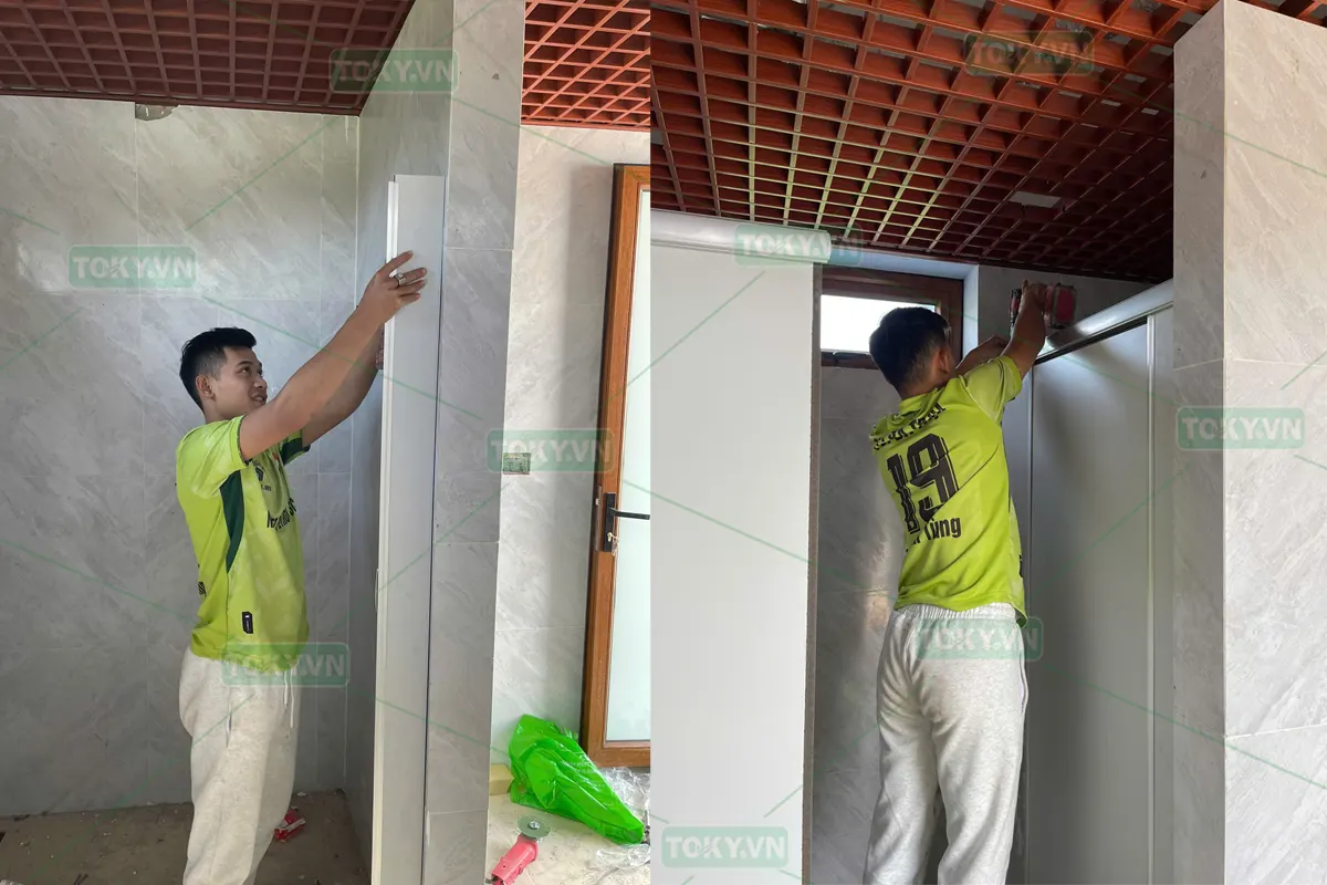 TOKY lắp đặt vách ngăn vệ sinh cho Chùa làng Đại Cát