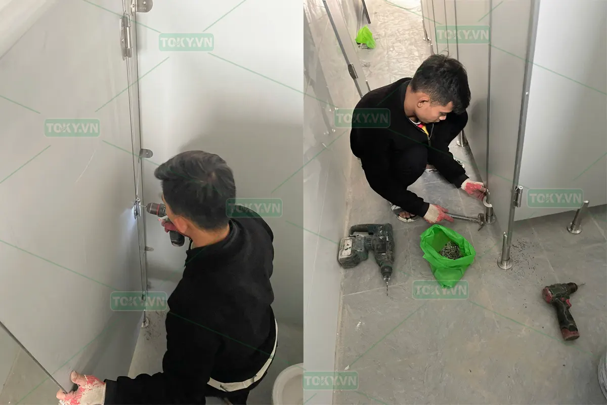 Dự án vách ngăn Compact nhà vệ sinh cho Trường THCS Nguyệt Đức