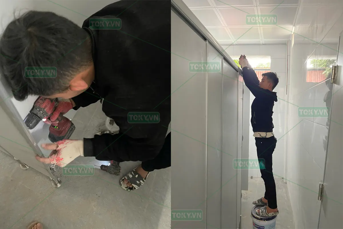 Dự án vách ngăn Compact nhà vệ sinh cho Trường THCS Nguyệt Đức