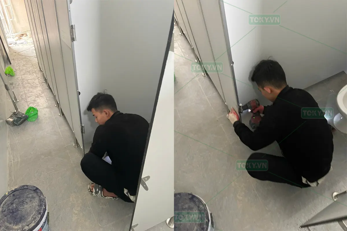 Dự án vách ngăn Compact nhà vệ sinh cho Trường THCS Nguyệt Đức
