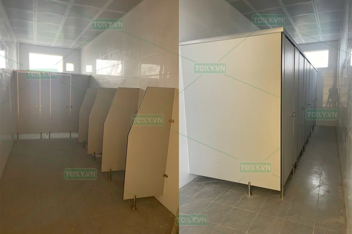 Dự án vách ngăn Compact nhà vệ sinh cho Trường THCS Nguyệt Đức