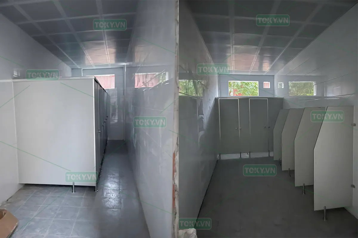 Dự án vách ngăn Compact nhà vệ sinh cho Trường THCS Nguyệt Đức