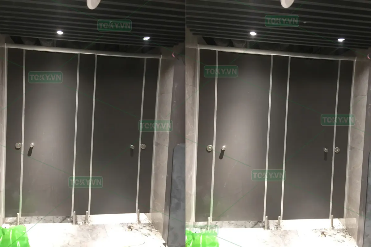 TOKY hoàn thiện vách ngăn vệ sinh Tòa nhà VietinBank – 108 Trần Hưng Đạo
