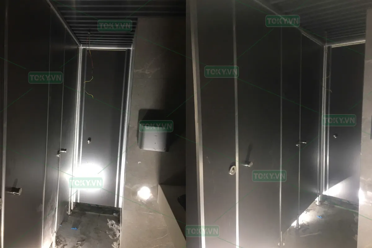 TOKY hoàn thiện vách ngăn vệ sinh Tòa nhà VietinBank – 108 Trần Hưng Đạo