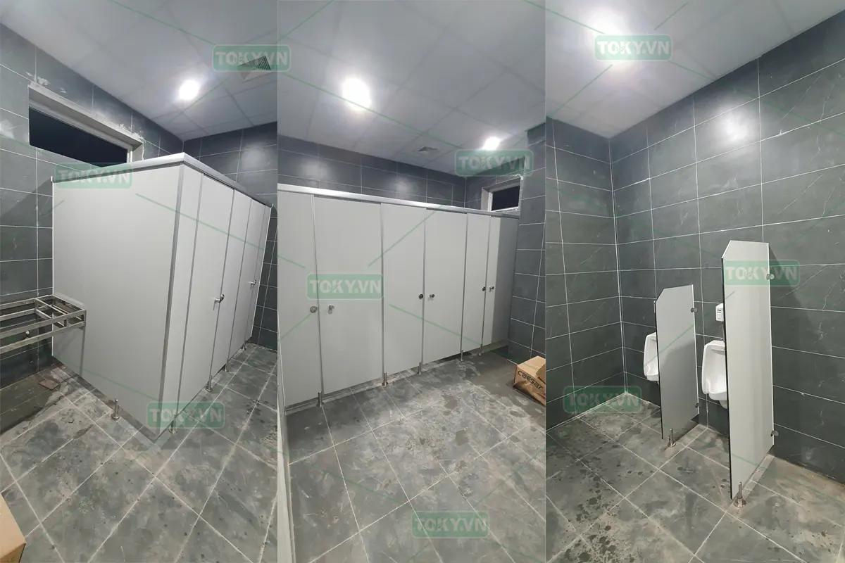 TOKY hoàn thiện 300m² vách ngăn vệ sinh Compact HPL cho nhà máy Credible Việt Nam