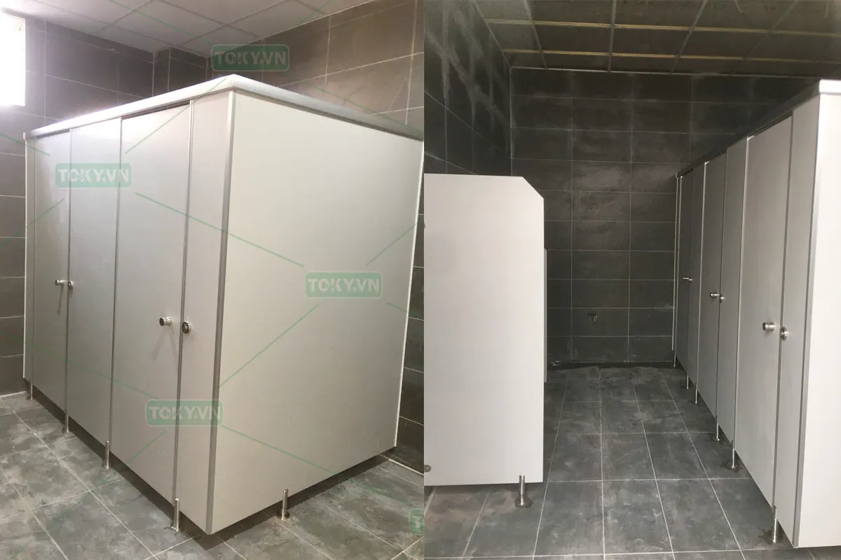 TOKY hoàn thiện 300m² vách ngăn vệ sinh Compact HPL cho nhà máy Credible Việt Nam