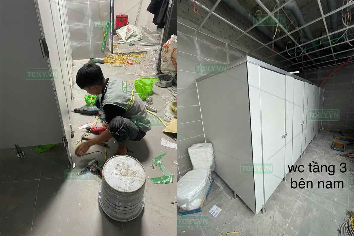 5 Dự án vách ngăn compact Toky đã hoàn thiện tại khu công nghiệp 2 Dự án 350m2 vách ngăn compact nhà máy biene