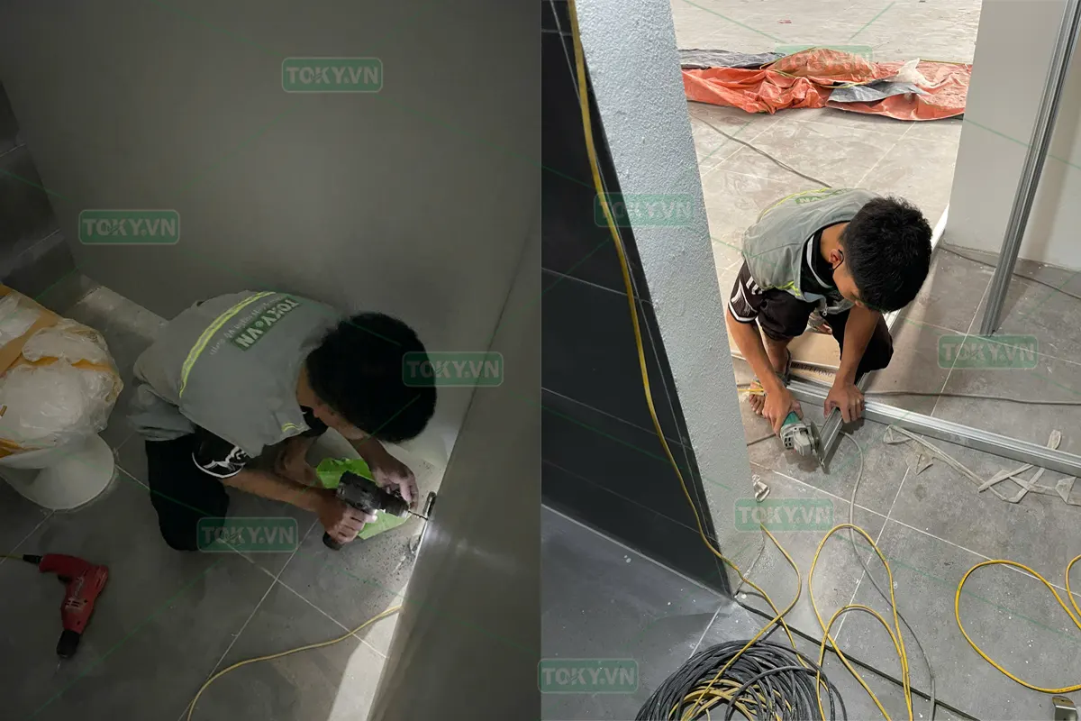 350m² vách ngăn vệ sinh nhà máy Biene – Bài toán thi công thực tế và cách TOKY triển khai