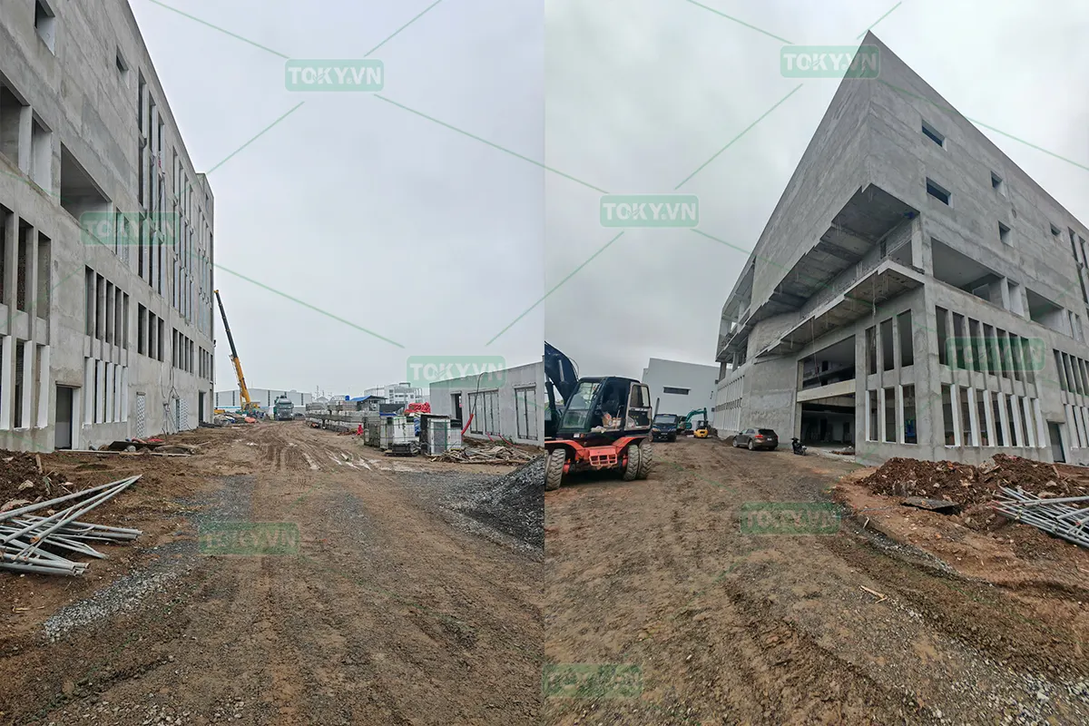 350m² vách ngăn vệ sinh nhà máy Biene – Bài toán thi công thực tế và cách TOKY triển khai
