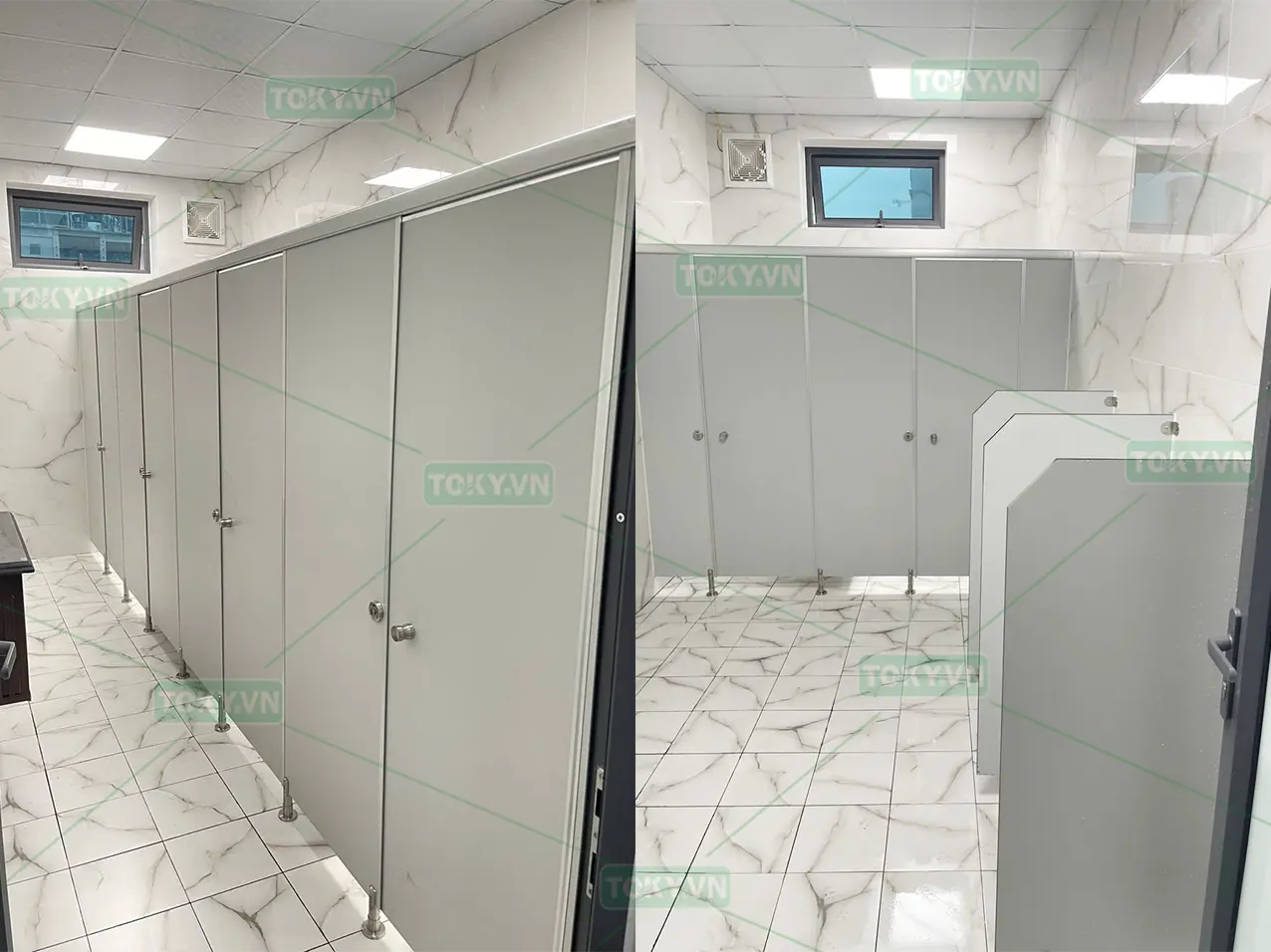 TOKY hoàn thiện 200m2 vách ngăn vệ sinh Compact cho Nhà máy Xi măng Xuân Sơn