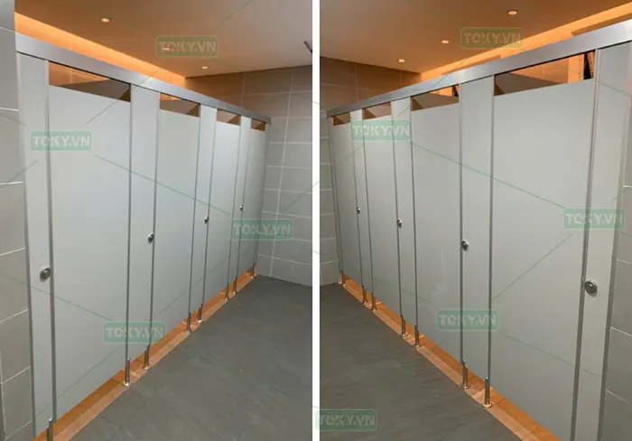 Vách ngăn vệ sinh Compact bị xệ - Nguyên nhân và cách xử lý triệt để