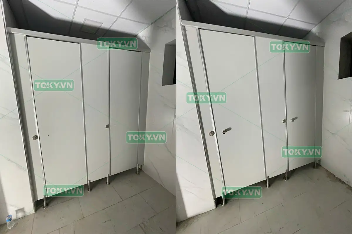 Toky hoàn thành 50m2 thi công vách ngăn vệ sinh nhà điều hành KCN Kim Bảng I