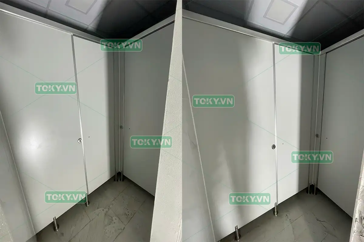 Toky hoàn thành 50m2 thi công vách ngăn vệ sinh nhà điều hành KCN Kim Bảng I