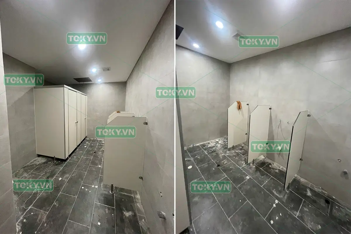 Toky thi công vách ngăn vệ sinh cho văn phòng tại Lý Bôn Hưng Yên 1 Toky thi công vách ngăn vệ sinh cho văn phòng tại Lý Bôn, Hưng Yên