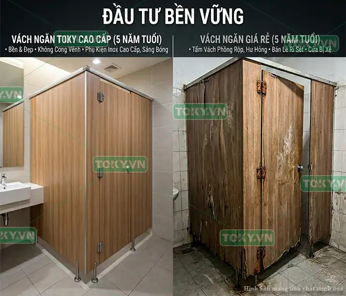Tiêu Chuẩn 5: Vách ngăn nhà vệ sinh giá thành hợp lý và hiệu quả đầu tư dài hạn