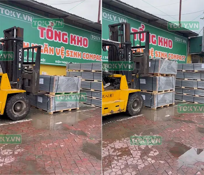 "Bùng nổ kho hàng" Toky về 2 Container Tấm Compact chịu Axit