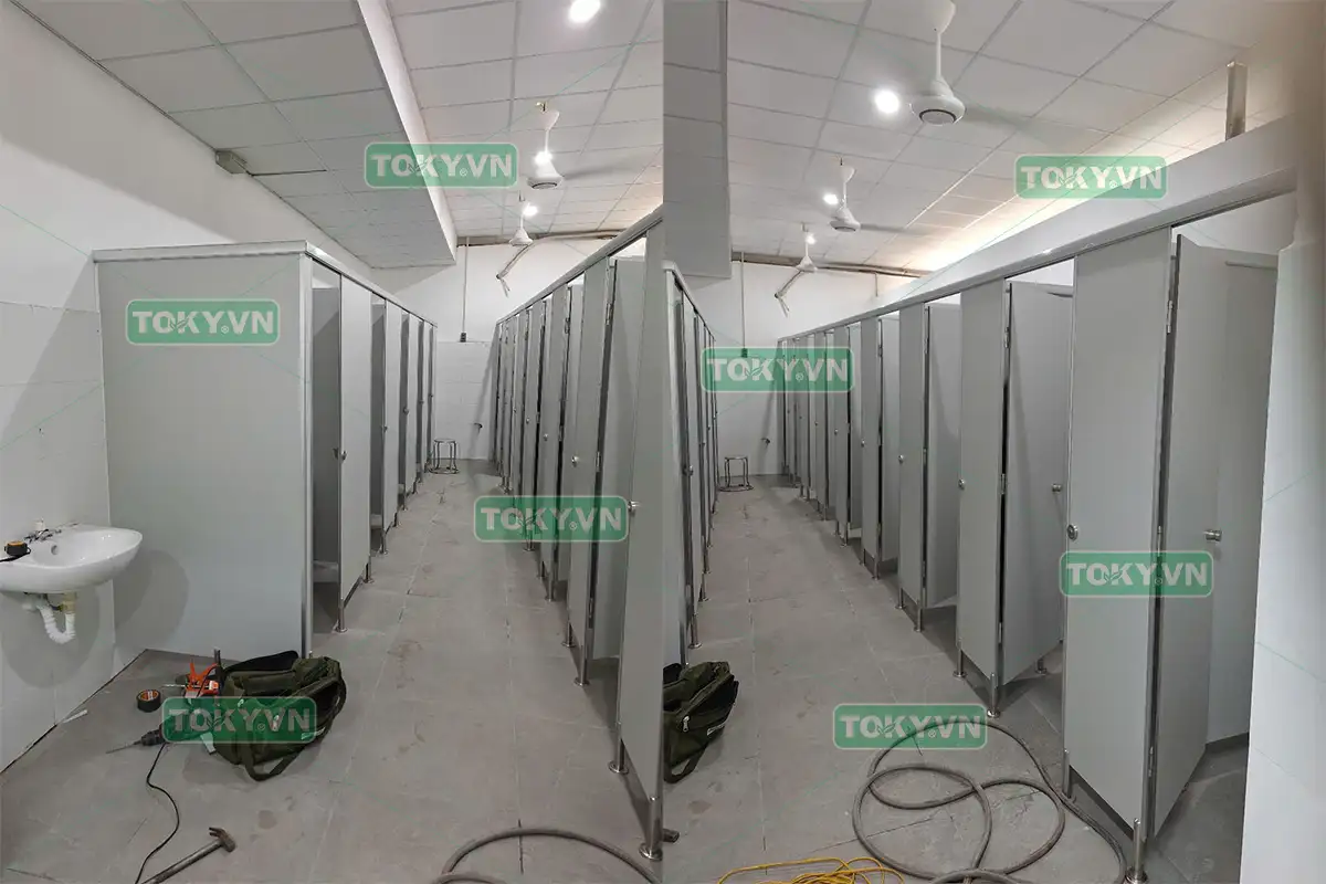 Giải bài toán độ bền vách ngăn vệ sinh cho Trạm dừng nghỉ IC 19 Cốc San
