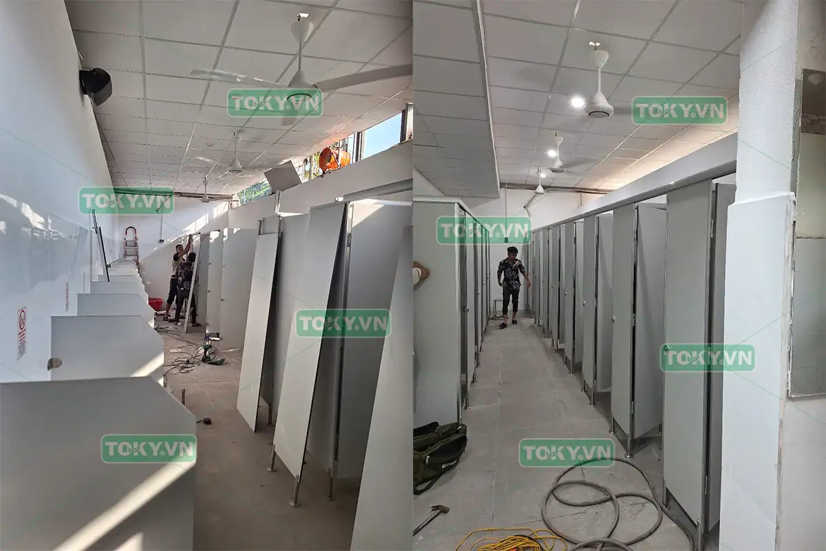 Giải bài toán độ bền vách ngăn vệ sinh cho Trạm dừng nghỉ IC 19 Cốc San