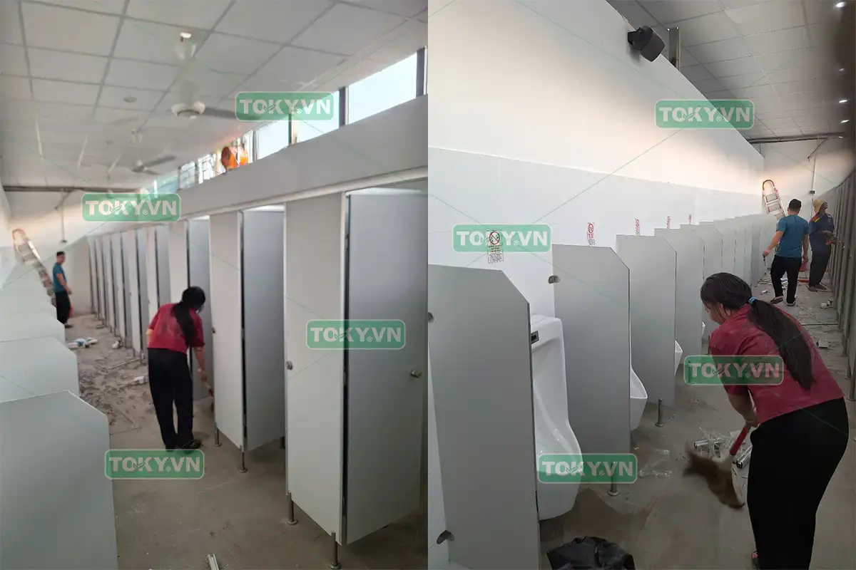Giải bài toán độ bền vách ngăn vệ sinh cho Trạm dừng nghỉ IC 19 Cốc San